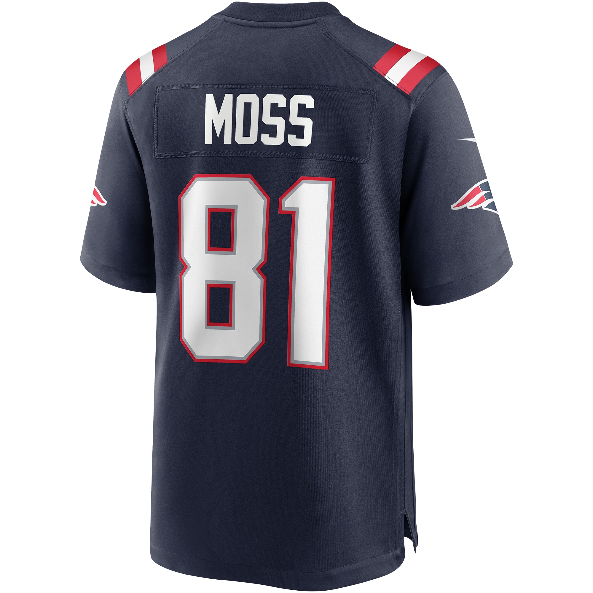 Men's New England Patriots Randy Moss Navy Game Retired Player Jersey