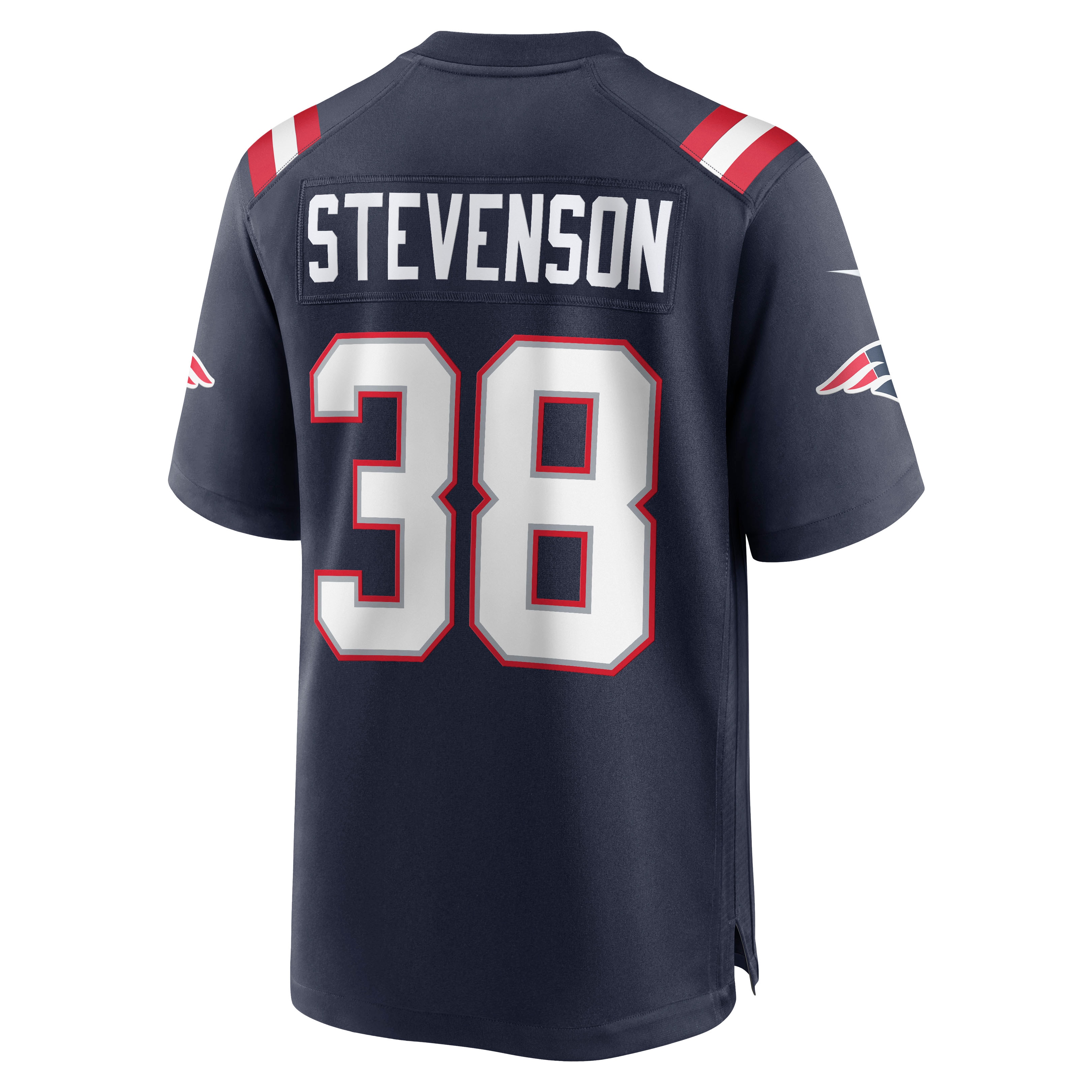Men's New England Patriots Rhamondre Stevenson Navy Game Jersey