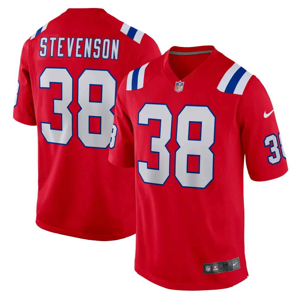 Men's New England Patriots Rhamondre Stevenson Red Alternate Game Player Jersey