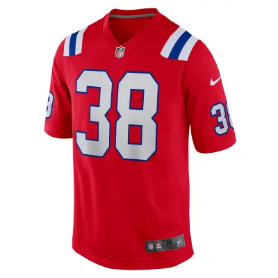 Men's New England Patriots Rhamondre Stevenson Red Alternate Game Player Jersey 02