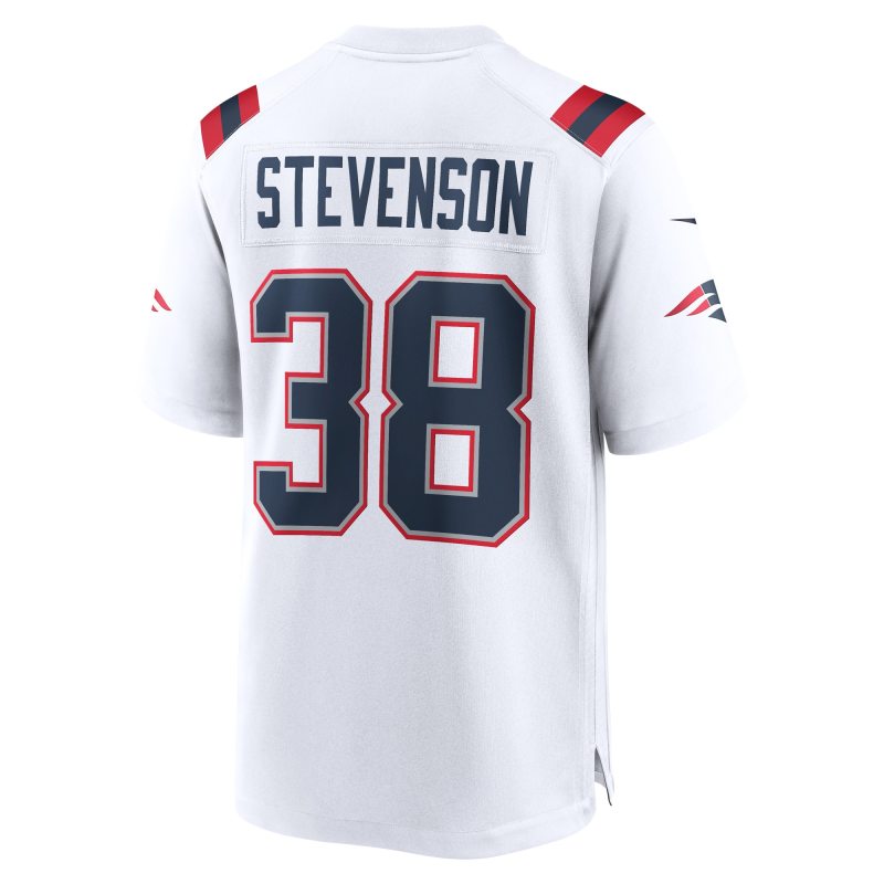 Men's New England Patriots Rhamondre Stevenson White Game Player Jersey