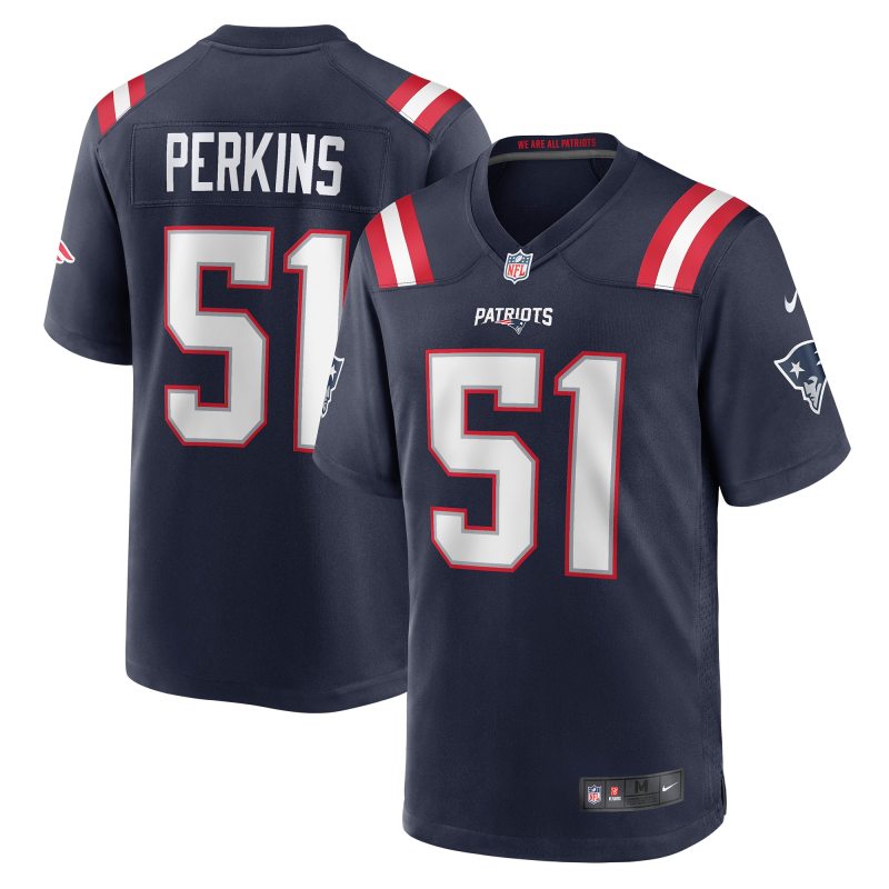 Men's New England Patriots Ronnie Perkins Navy Game Jersey