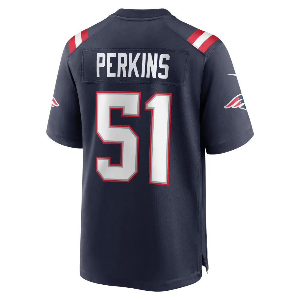 Men's New England Patriots Ronnie Perkins Navy Game Jersey