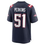 Men's New England Patriots Ronnie Perkins Navy Game Jersey