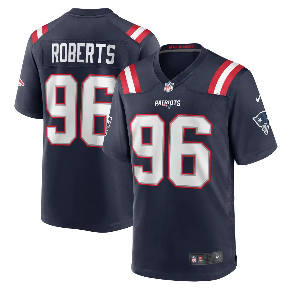 Men's New England Patriots Sam Roberts Navy Game Player Jersey