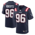 Men's New England Patriots Sam Roberts Navy Game Player Jersey