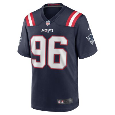 Men's New England Patriots Sam Roberts Navy Game Player Jersey 02