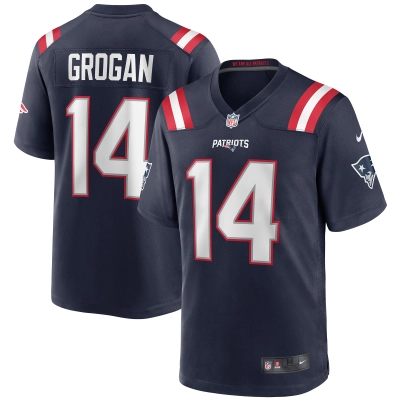 Men's New England Patriots Steve Grogan Navy Game Retired Player Jersey 01