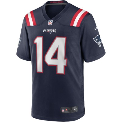 Men's New England Patriots Steve Grogan Navy Game Retired Player Jersey 02