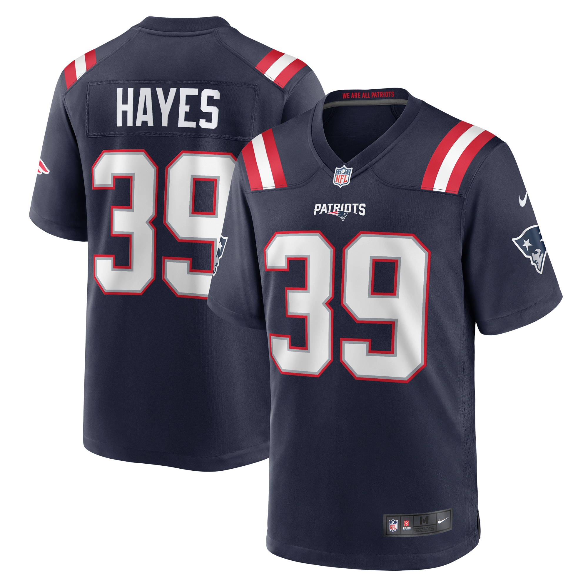 Men's New England Patriots Tae Hayes Navy Home Game Player Jersey