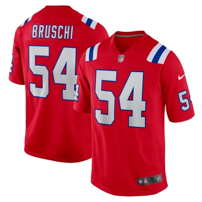 Men's New England Patriots Tedy Bruschi Red Retired Player Alternate Game Jersey 01
