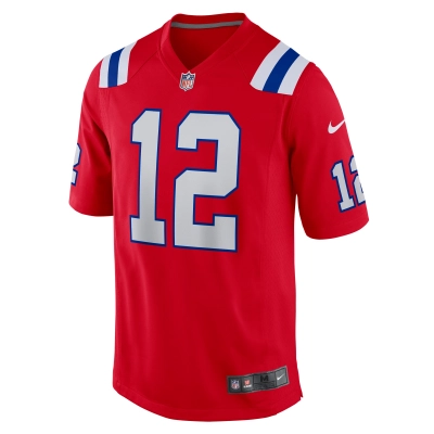 Men's New England Patriots Tom Brady Red Retired Game Jersey 02