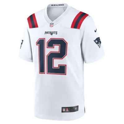 Men's New England Patriots Tom Brady White Retired Game Jersey 02