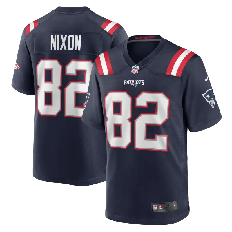 Men's New England Patriots Tre Nixon Navy Player Game Jersey