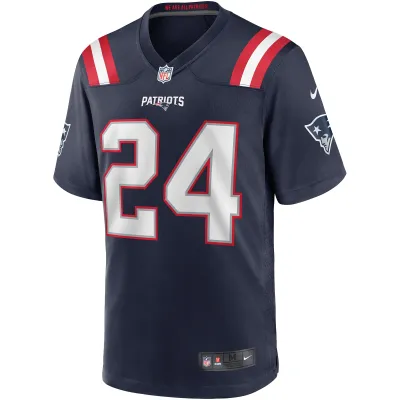 Men's New England Patriots Ty Law Navy Game Retired Player Jersey 02