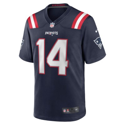 Men's New England Patriots Ty Montgomery Navy Game Jersey 02