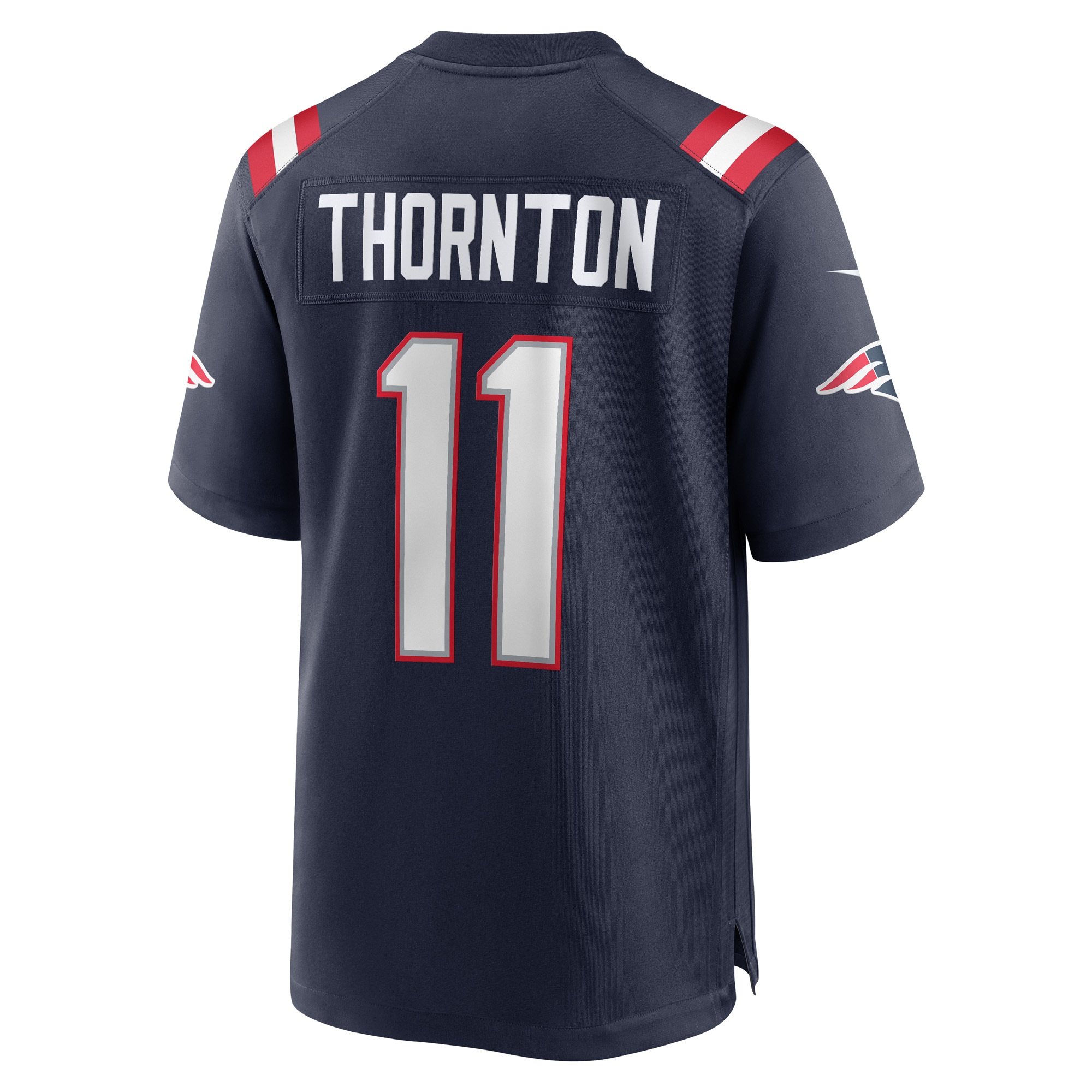 Men's New England Patriots Tyquan Thornton Navy Game Player Jersey