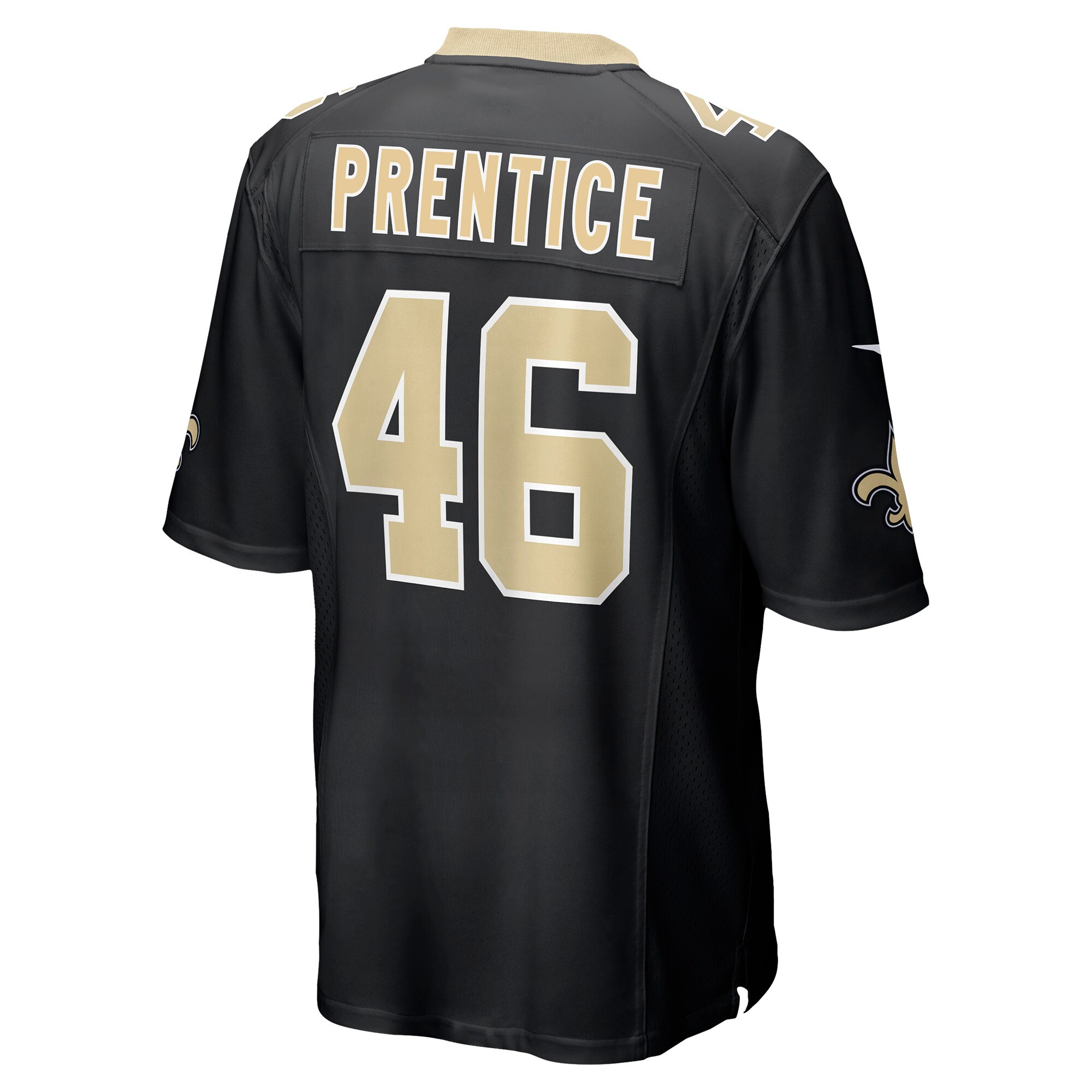 Men's New Orleans Saints Adam Prentice Black Game Player Jersey
