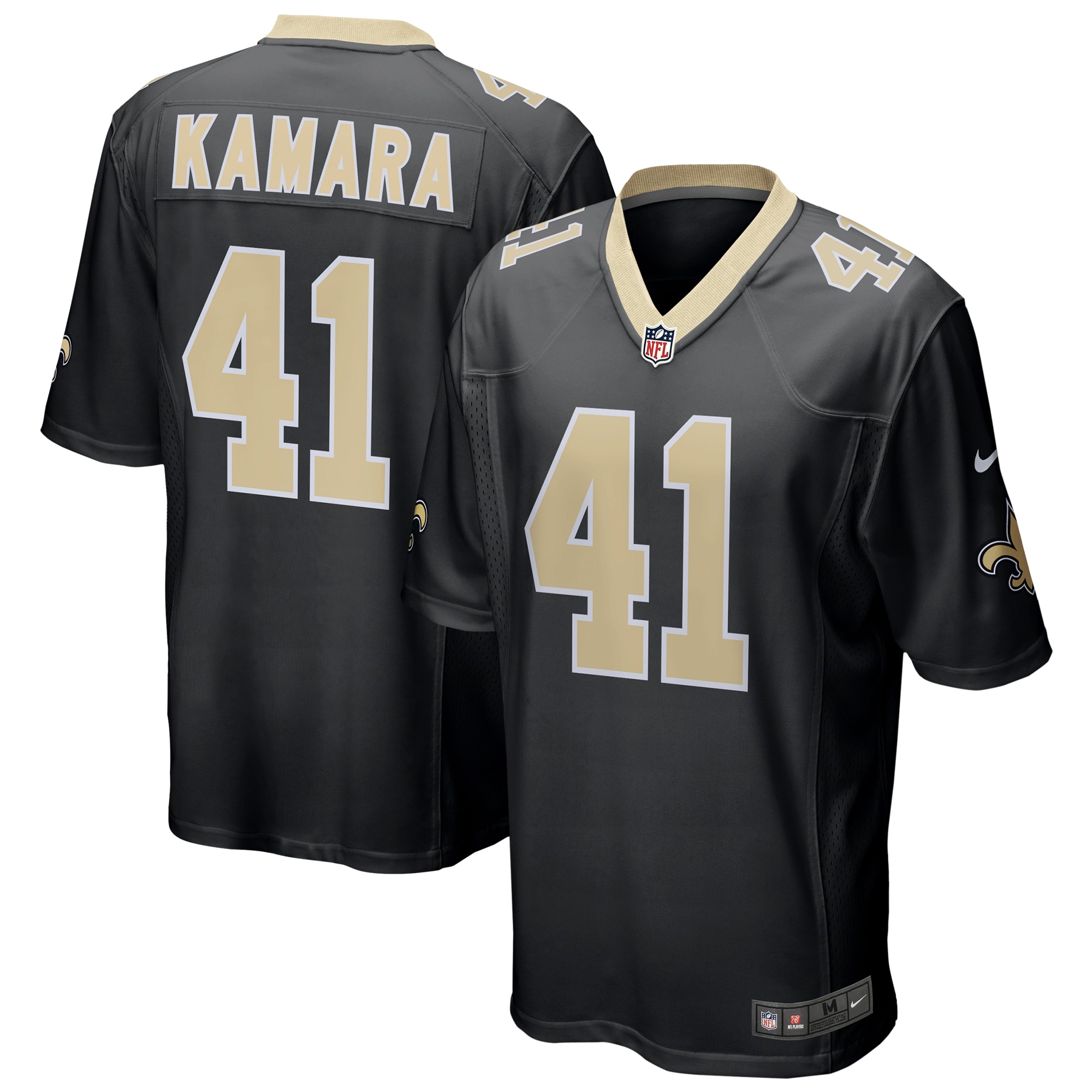 Men's New Orleans Saints Alvin Kamara Black Game Jersey