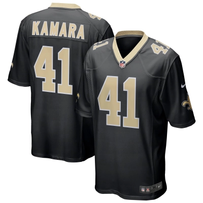 Men's New Orleans Saints Alvin Kamara Black Game Jersey 01