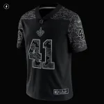 Men's New Orleans Saints Alvin Kamara Black RFLCTV Limited Jersey