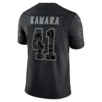 Men's New Orleans Saints Alvin Kamara Black RFLCTV Limited Jersey