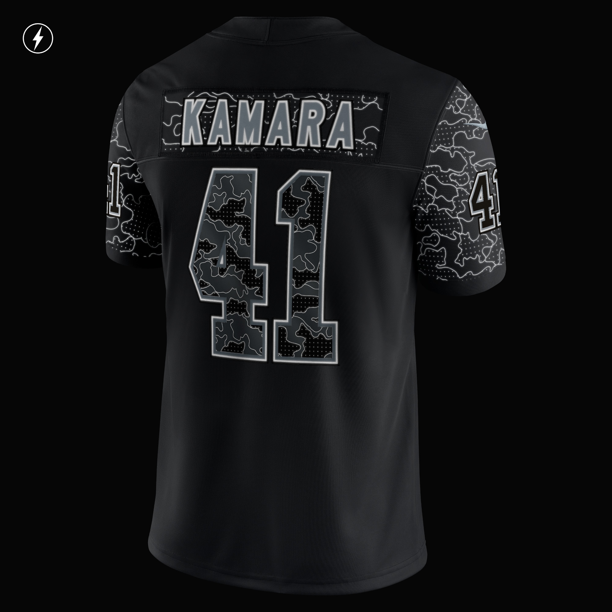 Men's New Orleans Saints Alvin Kamara Black RFLCTV Limited Jersey