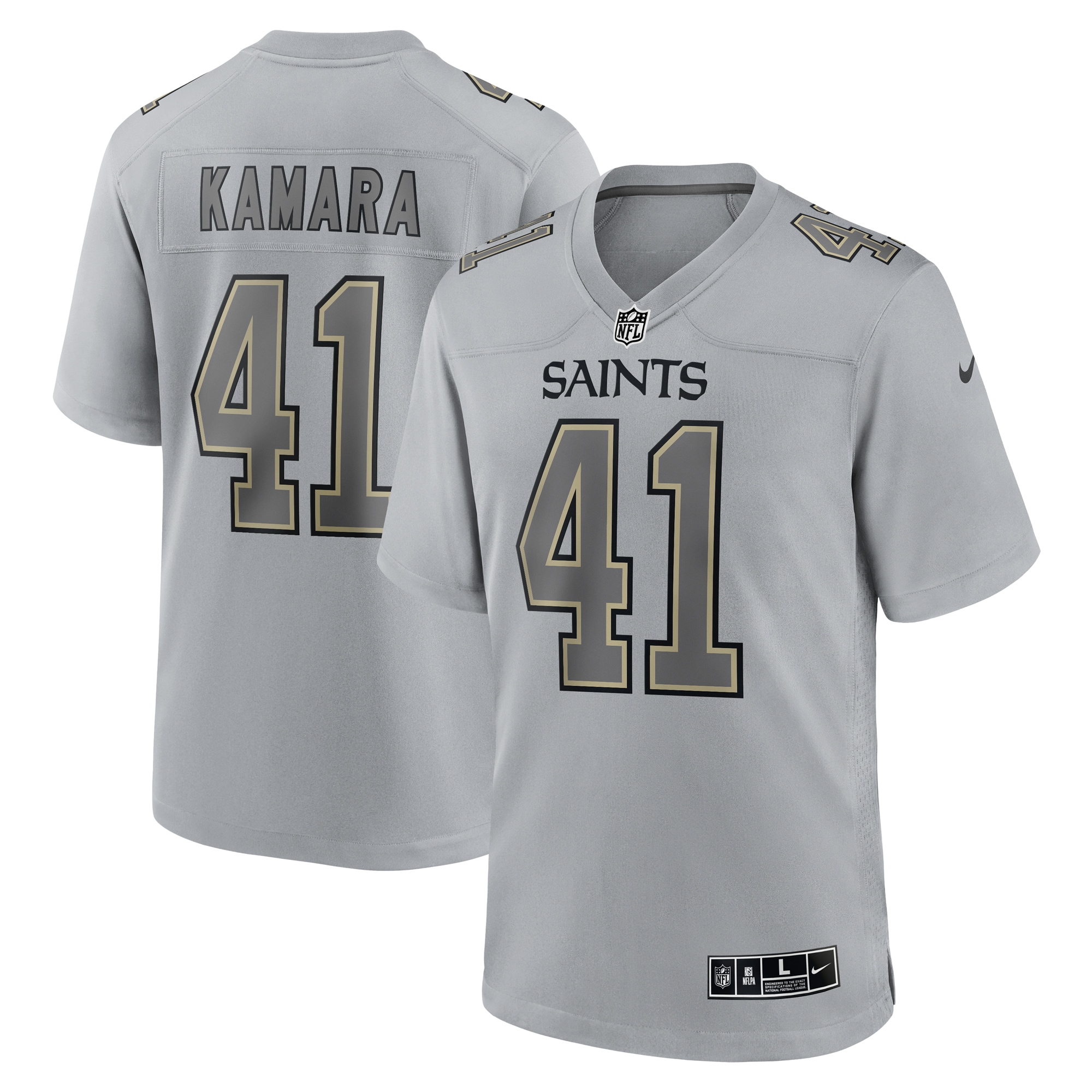 Men's New Orleans Saints Alvin Kamara Gray Atmosphere Fashion Game Jersey