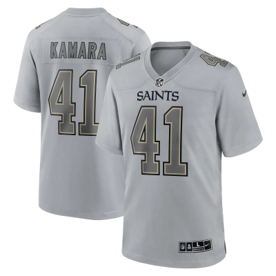Men's New Orleans Saints Alvin Kamara Gray Atmosphere Fashion Game Jersey 01
