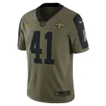Men's New Orleans Saints Alvin Kamara Olive Salute To Service Limited Player Jersey