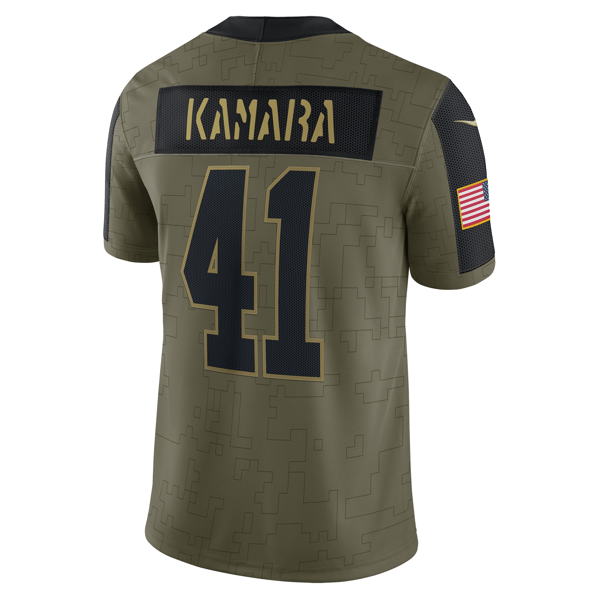 Men's New Orleans Saints Alvin Kamara Olive Salute To Service Limited Player Jersey