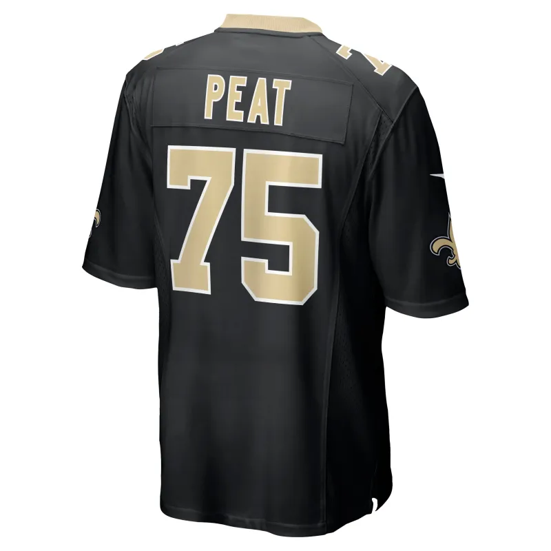 Men's New Orleans Saints Andrus Peat Black Game Jersey