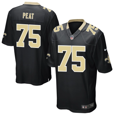 Men's New Orleans Saints Andrus Peat Black Game Player Jersey 01