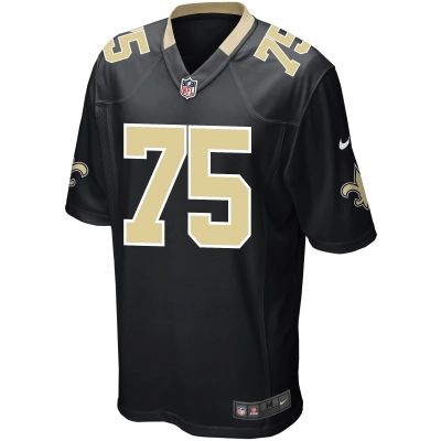 Men's New Orleans Saints Andrus Peat Black Game Player Jersey 02