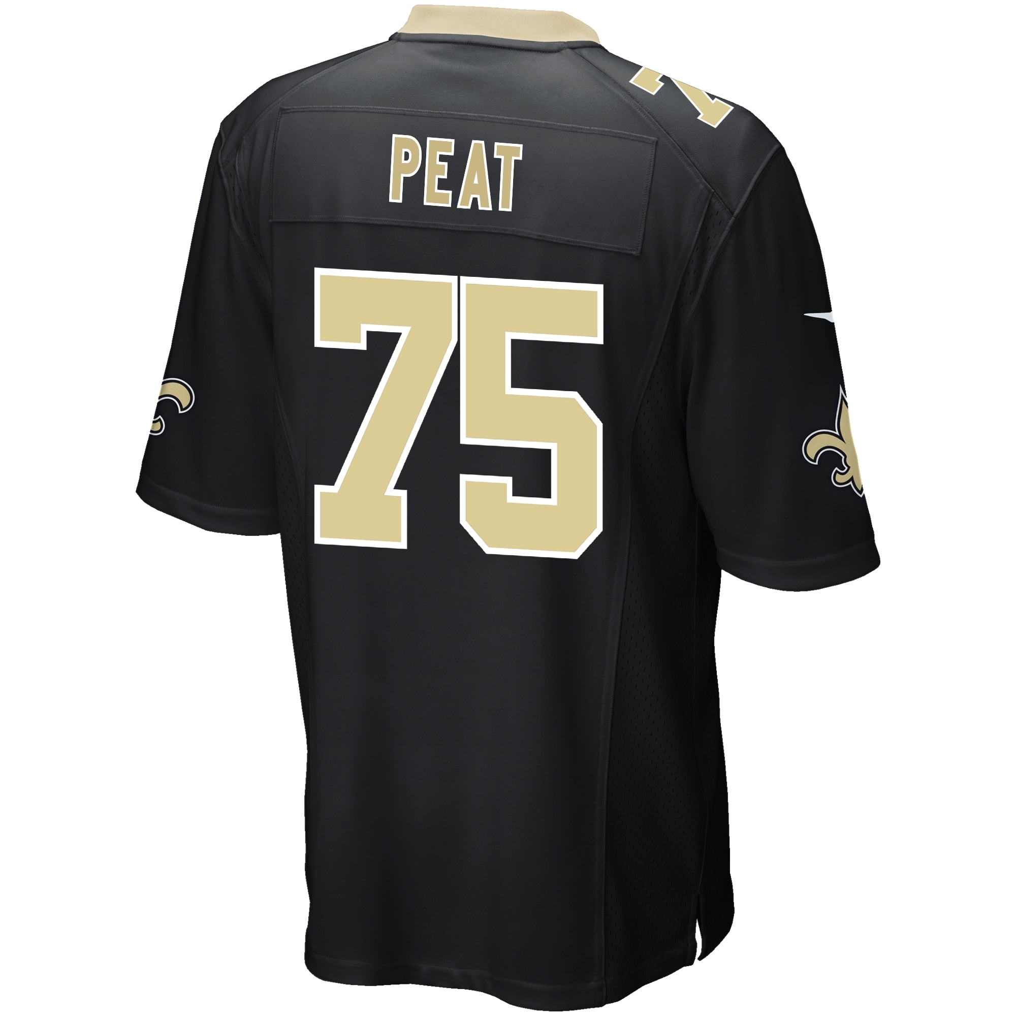 Men's New Orleans Saints Andrus Peat Black Game Player Jersey