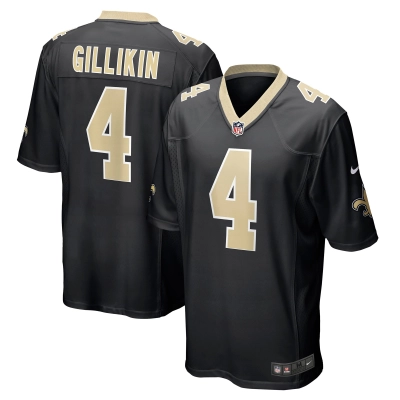 Men's New Orleans Saints Blake Gilikin Black Game Player Jersey 01