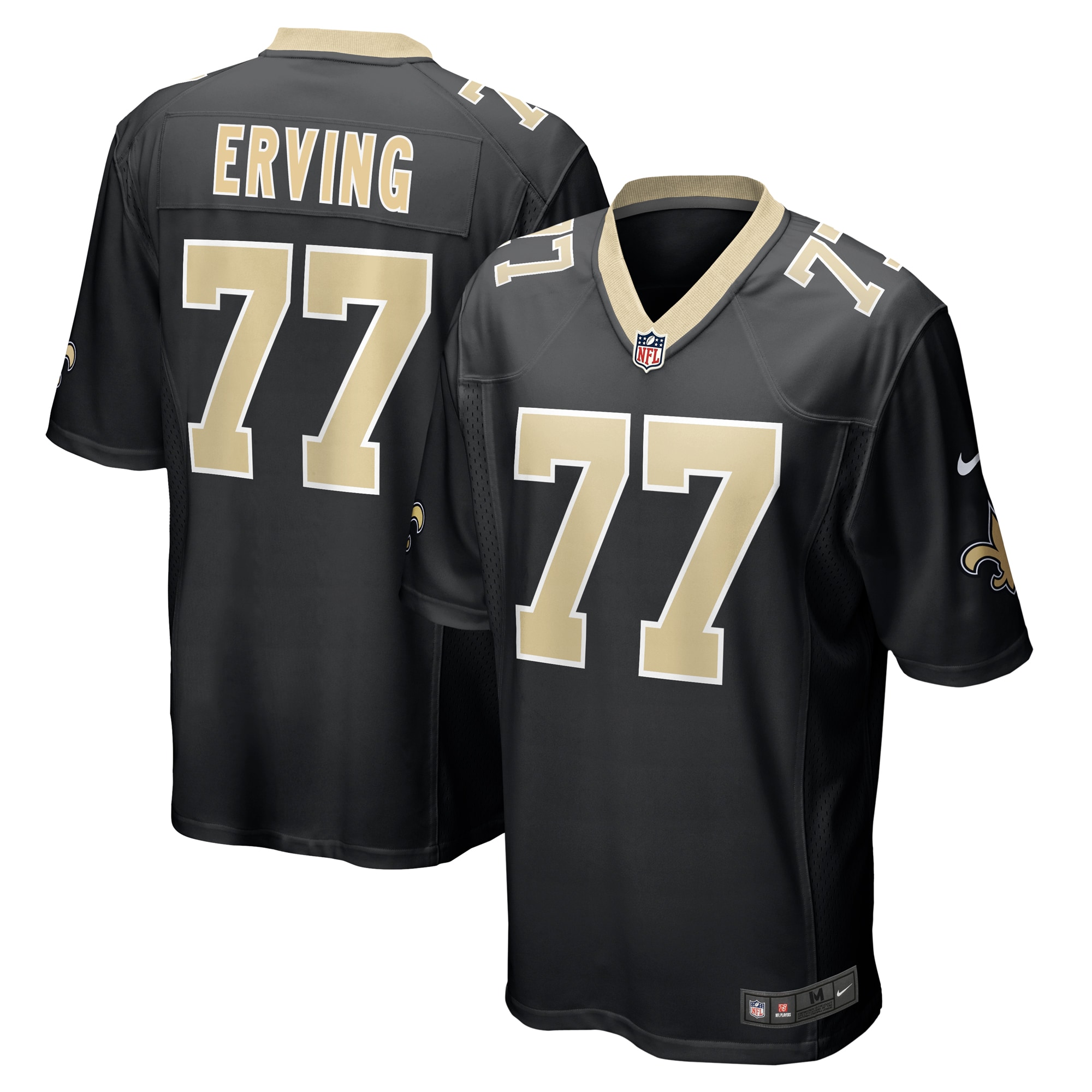 Men's New Orleans Saints Cameron Erving Black Game Jersey