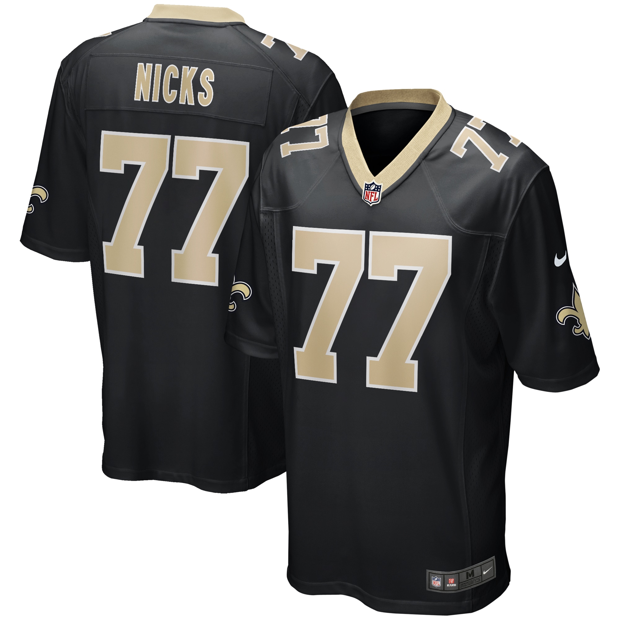 Men's New Orleans Saints Carl Nicks Black Game Retired Player Jersey