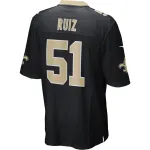 Men's New Orleans Saints Cesar Ruiz Black Player Game Jersey