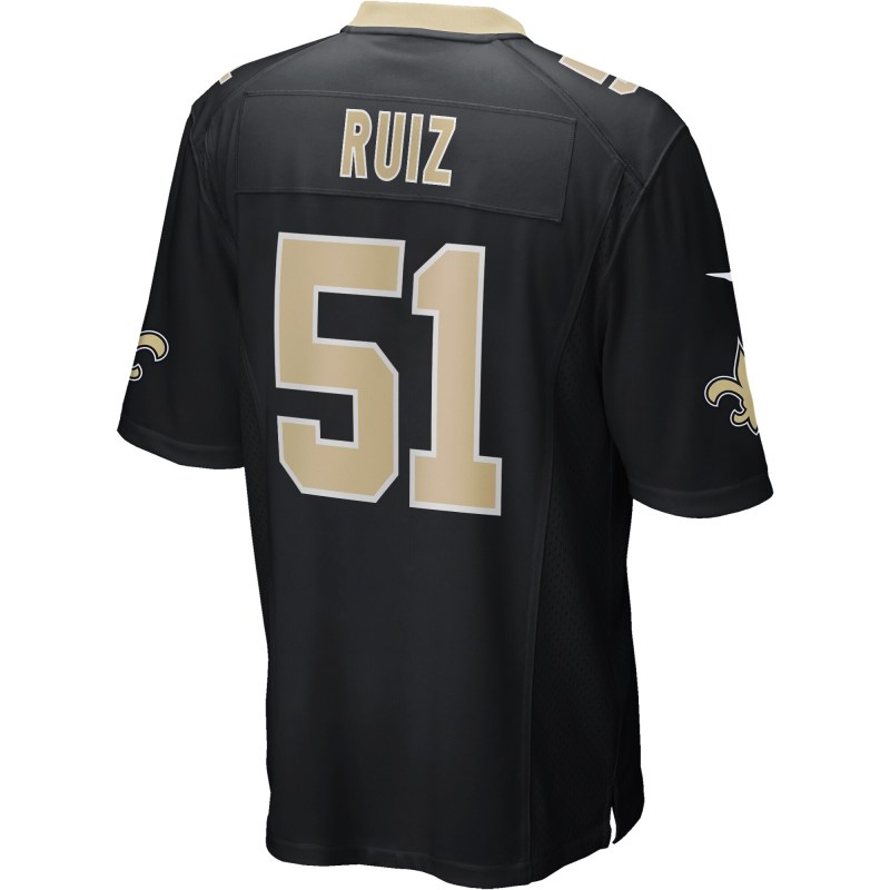 Men's New Orleans Saints Cesar Ruiz Black Player Game Jersey