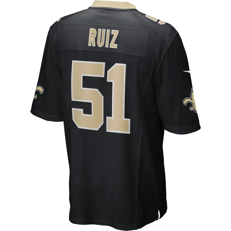Men's New Orleans Saints Cesar Ruiz Black Player Game Jersey