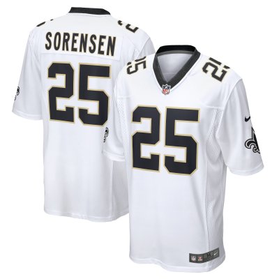 Men's New Orleans Saints Daniel Sorensen White Player Game Jersey 01