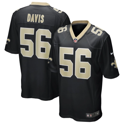 Men's New Orleans Saints Demario Davis Black Game Jersey 01