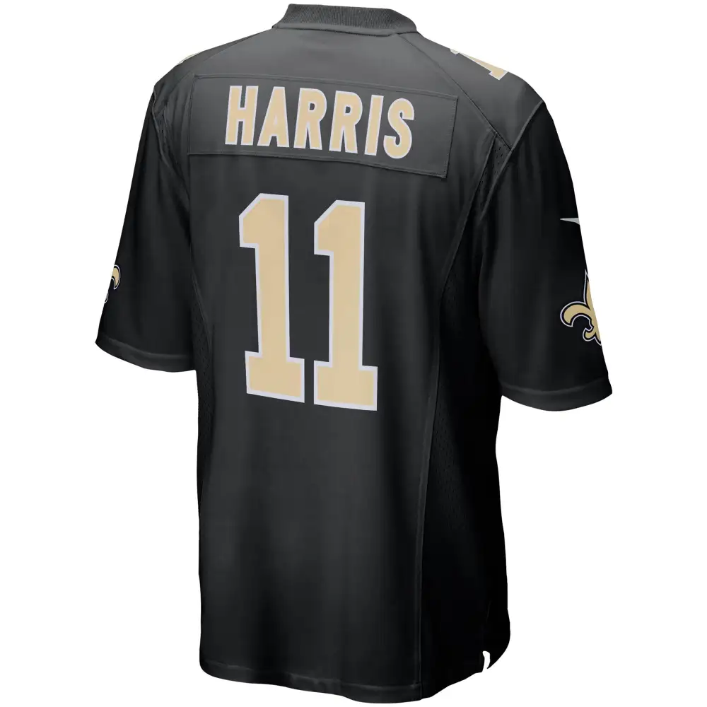 Men's New Orleans Saints Deonte Harris Black Game Player Jersey