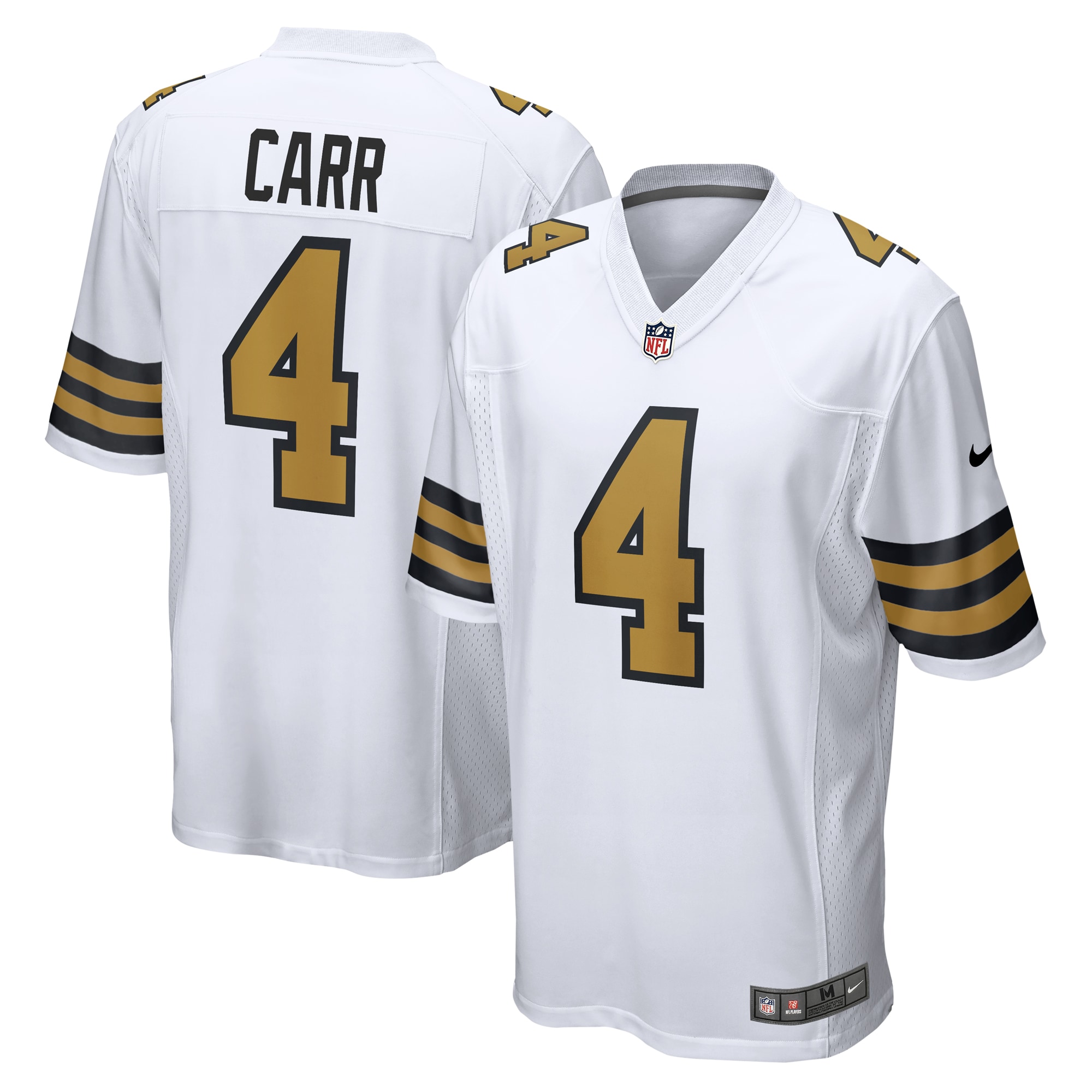 Men's New Orleans Saints Derek Carr White Alternate Game Jersey