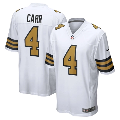 Men's New Orleans Saints Derek Carr White Alternate Game Jersey 01