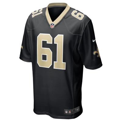 Men's New Orleans Saints Drew Desjarlais Black Game Player Jersey 02
