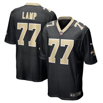 Men's New Orleans Saints Forrest Lamp Black Game Player Jersey 01