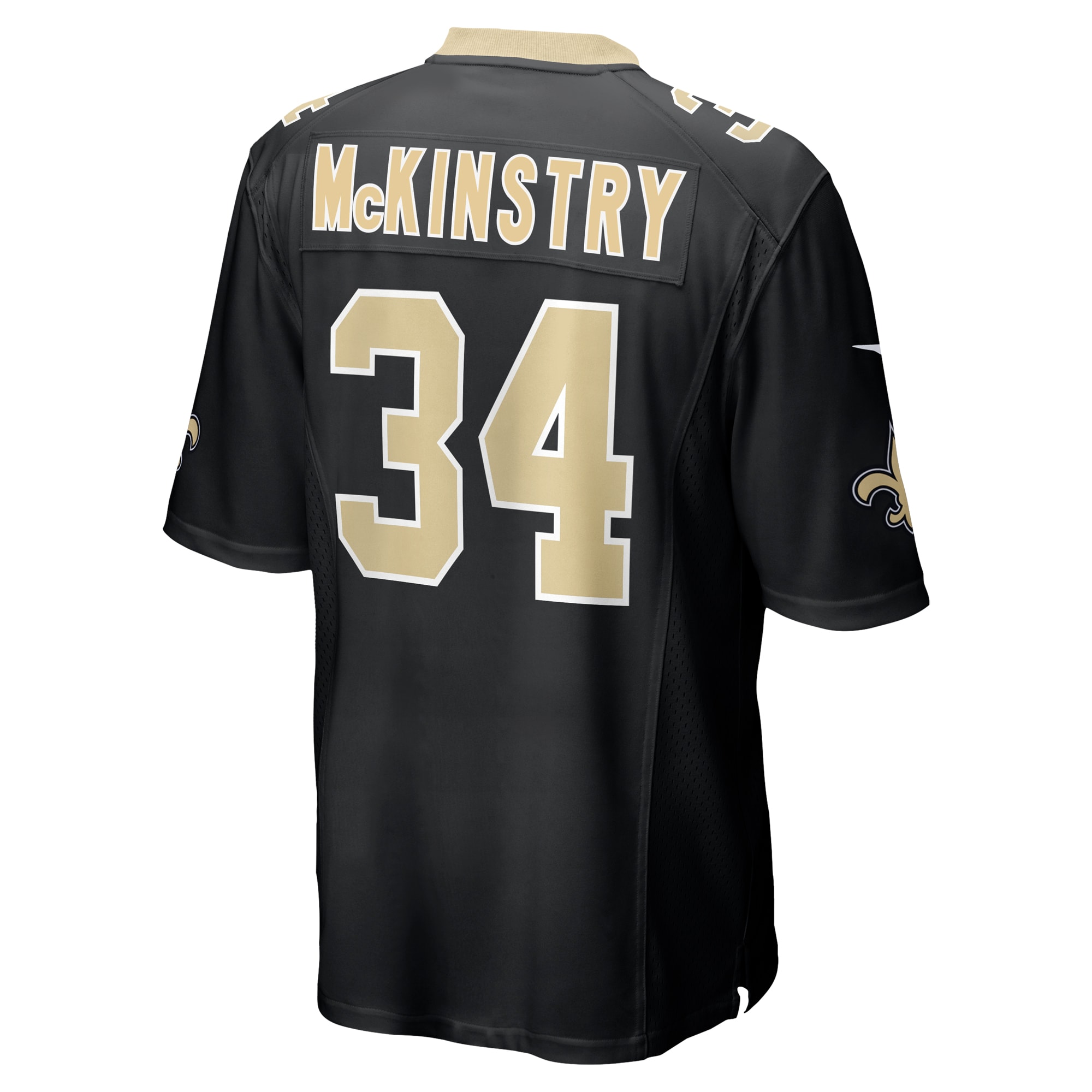 Men's New Orleans Saints Ga'Quincy McKinstry Black 2024 NFL Draft Player Game Jersey