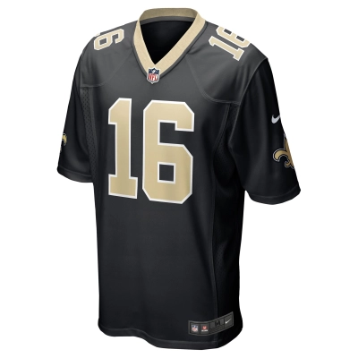 Men's New Orleans Saints Jake Luton Black Game Player Jersey 02